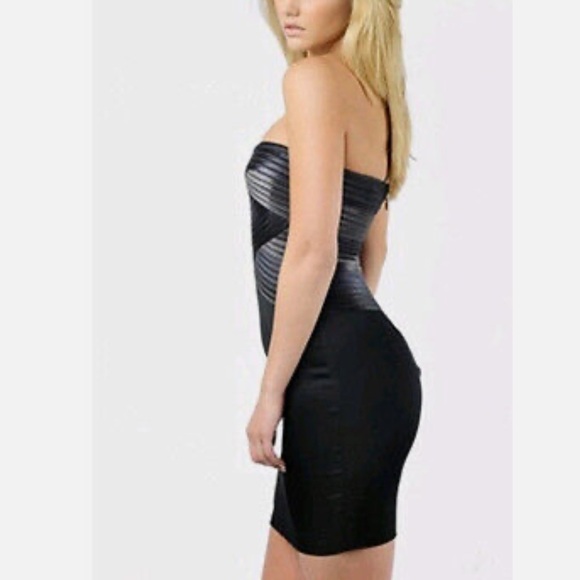 Bcbgmaxazria Sleeveless Bandage Bodycon Mini Dress in Smoke Combo Size 4 - Picture 3 of 16